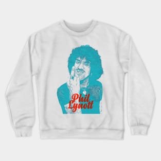 Retro Phil Lynott Middle Finger Overprint Crewneck Sweatshirt